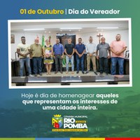 01 DE OUTUBRO - DIA DO VEREADOR