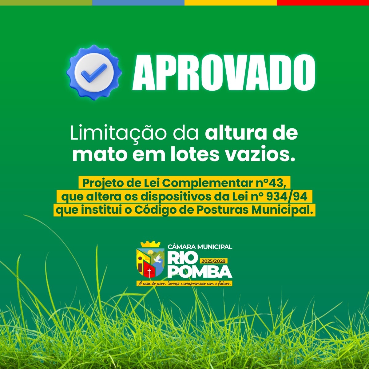 APROVADO ✅️  Projeto de Lei Complementar n⁰ 43/2025