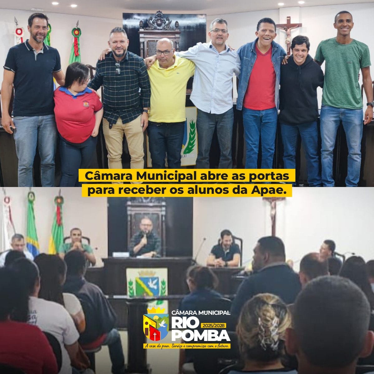 Durante a Semana Nacional da Pessoa com Deficiência Intelectual e Múltipla, a Câmara Municipal recebeu alunos, professores e servidores da APAE.